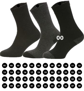 48 Labels met nummers | Labels voor sokken | Labels met initialen